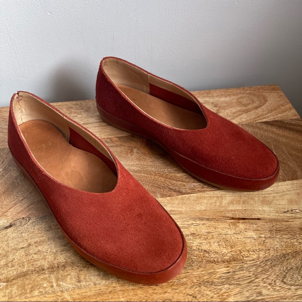 FEIT Hand Sewn Ballet Leather Shoe Rust 36